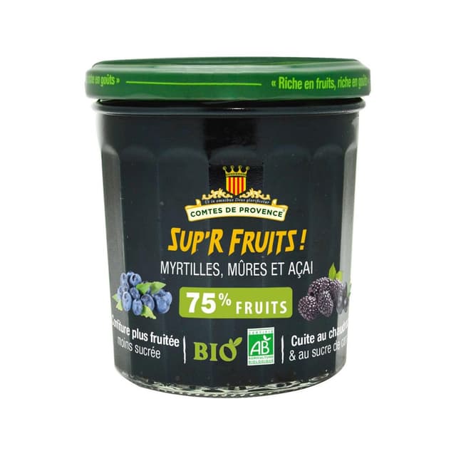 3324498003297 - Comtes de Provence - Confiture myrtilles mûres et açai - Superfruits Bio