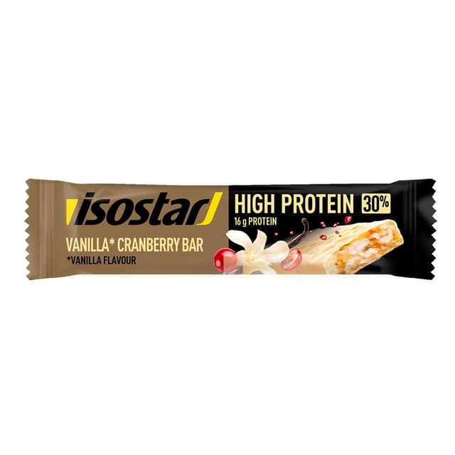 3175681283497 - Isostar - Barre Protéinée - High Protein 30% - Saveur Vanille & Cranberry