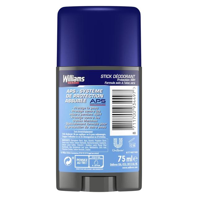 8711700934497 - Williams Expert - Déodorant stick peaux sensibles 48h