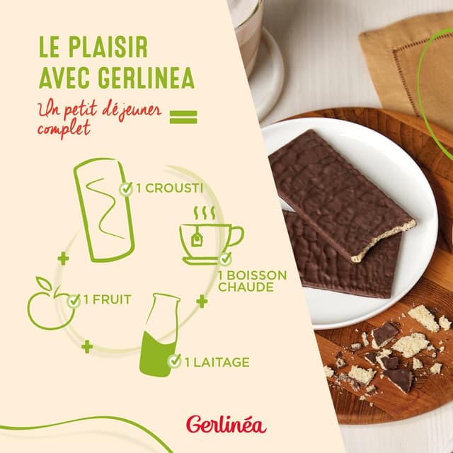 3175681224797 - Gerlinéa - 6 barres en-cas gourmand - Barres Crousti Chocolat