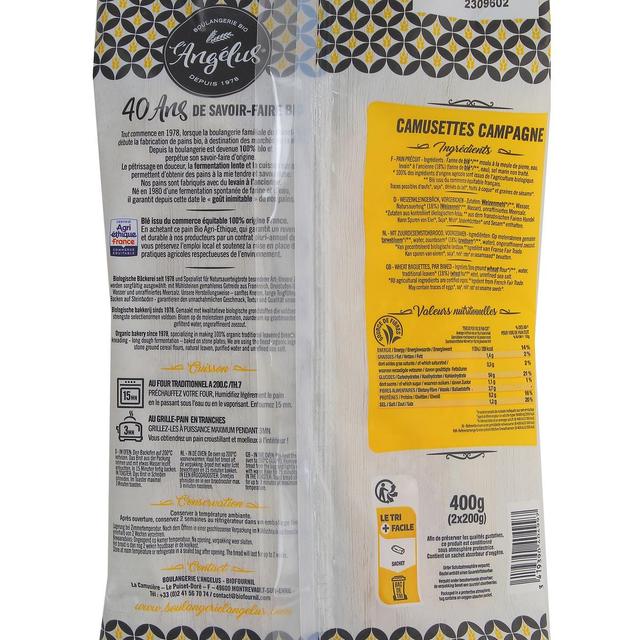 3419390404997 - L'Angelus - Baguettes Camusettes de Campagne, Bio