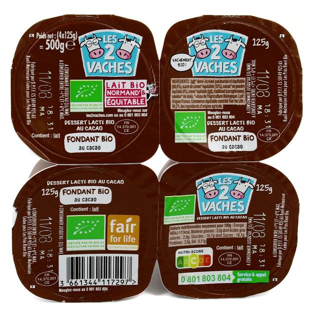 3661344117297 - Les 2 Vaches - Fondant bio au cacao de Tanzanie