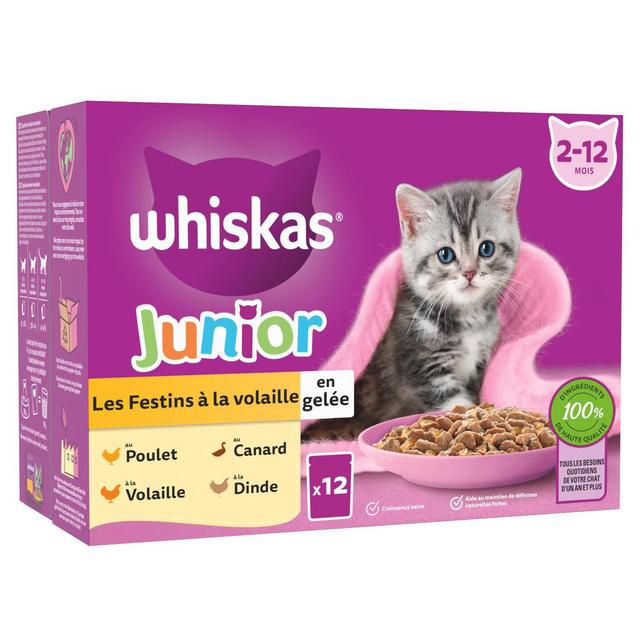 5900951299797 - Whiskas - Sachets en gelée Festins à la Volaille 4 variétés pour Chaton