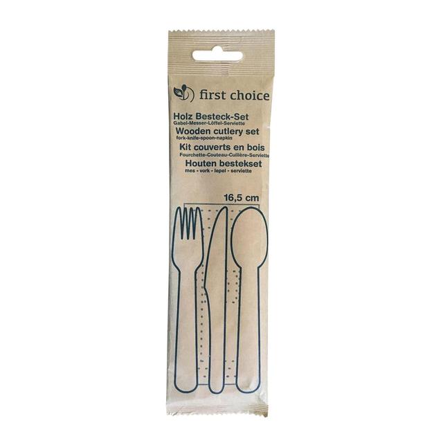 4260078622498 - First Choice - Kit couvert fourchette couteau cuillère serviette