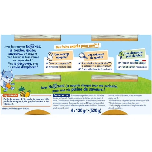 7613031552498 - Naturnes® - Fruits du soleil Bol Bébé Dès 8 mois