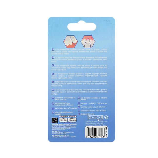 3700206774398 - Apoteke - Fil dentaire mentholé et infusé au charbon