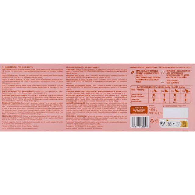 3596710485598 - Auchan - Sachets émincés en gelée viandes et poissons pour chat et chat stérilisé