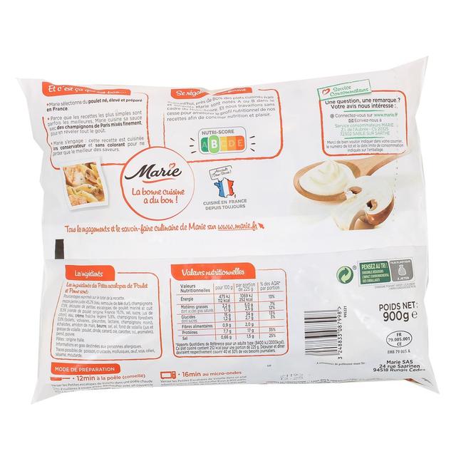 3248833087998 - Marie - Petites escalopes de volaille et penne à la crème et aux champignons