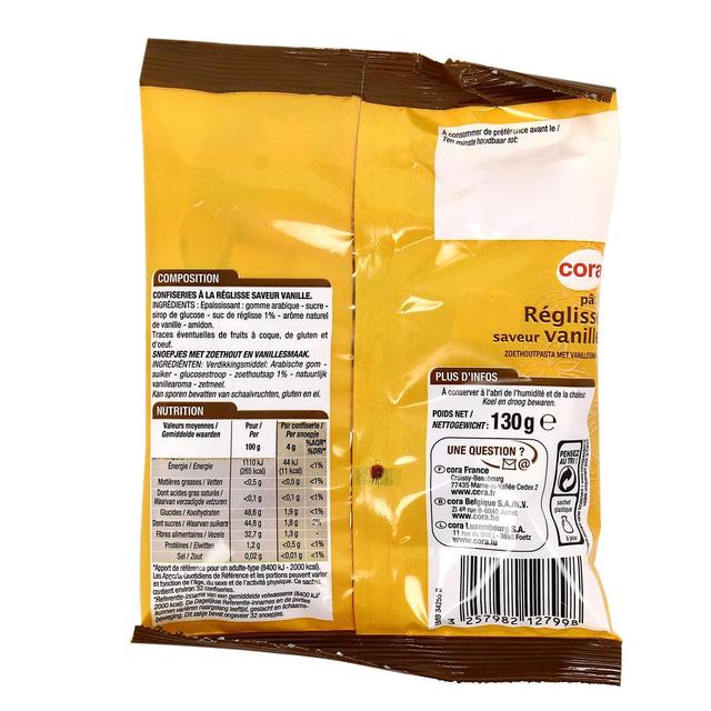3257982127998 - Cora - Pâtes réglisse saveur vanille