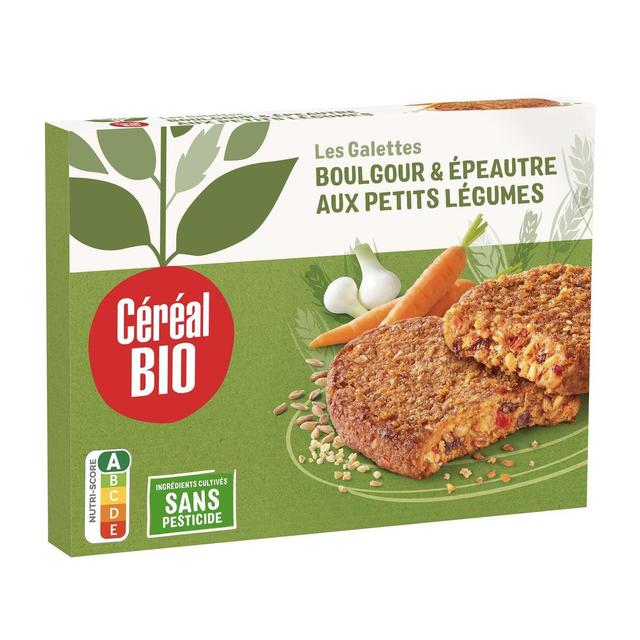 3175681028098 - Céréal Bio - 2 Galettes Végétales Epeautre Boulgour Petits Légumes Vegan Bio