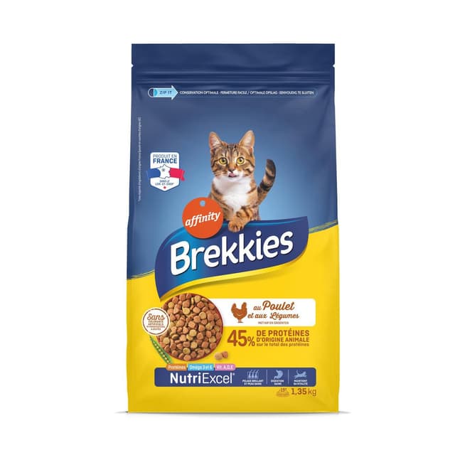 3700260418498 - Affinity - Brekkies - Croquettes poulet et légumes pour chat adulte