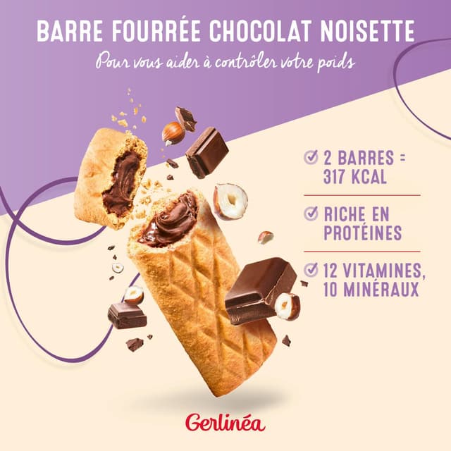 3175681209398 - Gerlinéa - Barres Fourrées Chocolat Noisettes