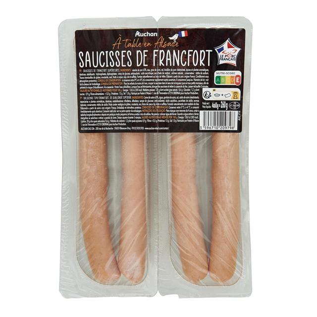 3596710209798 - Auchan Terroir - Saucisses de Francfort