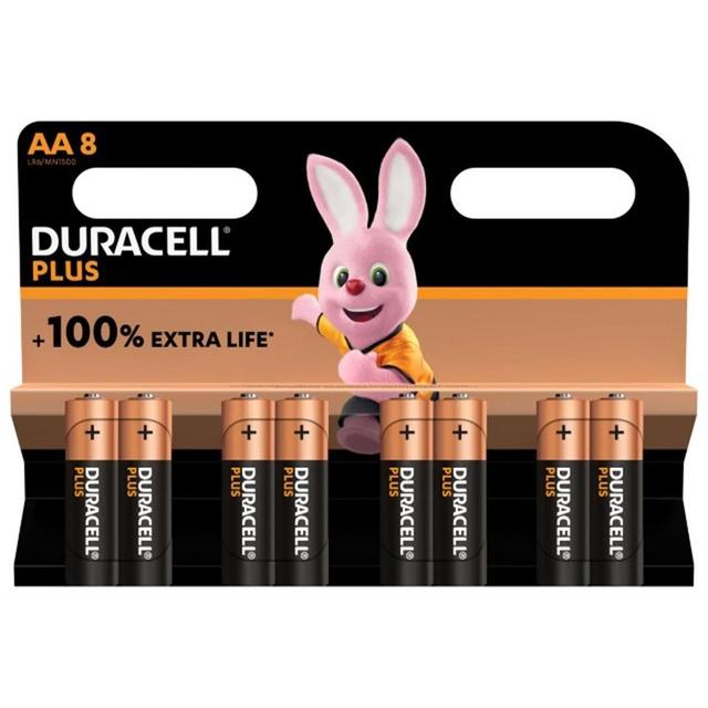 5000394140899 - Duracell - 8 Piles LR06 / AA Alcaline Plus +100% Extra Life