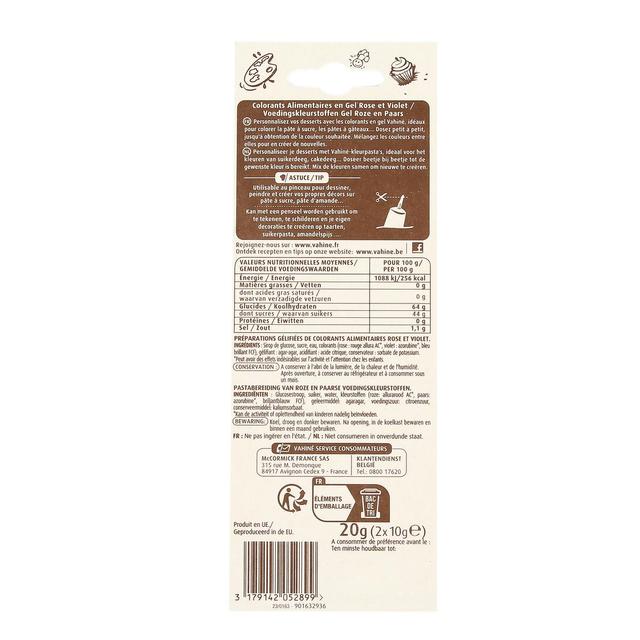 3179142052899 - Vahine - Colorants alimentaires en gel