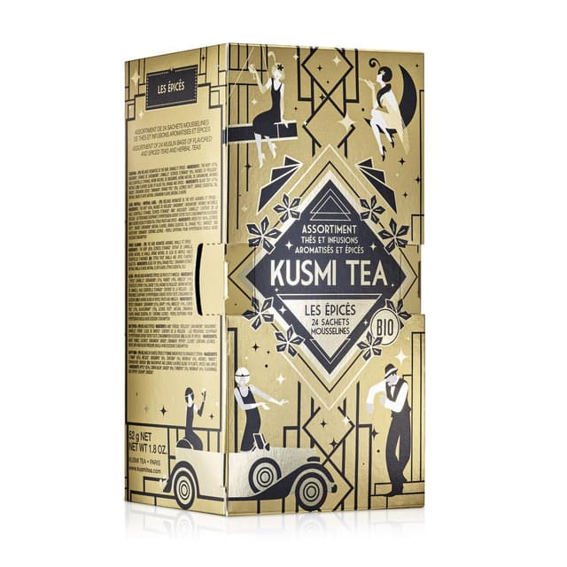 3585810093499 - Kusmi Tea - Assotiment de sachets de thés épicés bio en mousseline
