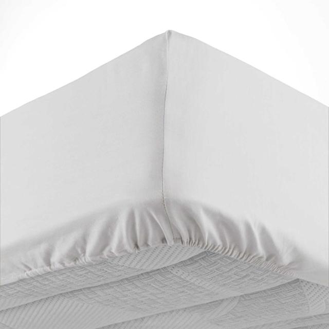 3574386445399 - Douceur D Interieur - Drap housse 1 personne uni blanc