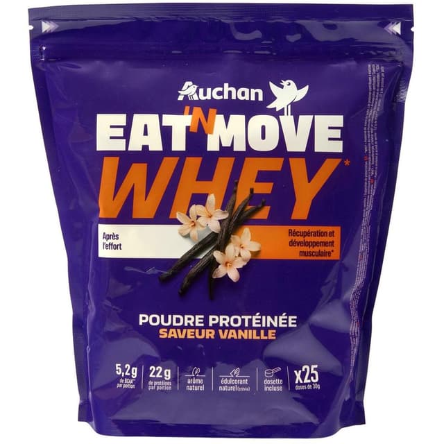 3596710547999 - Auchan Eat'N Move - Whey poudre protéinée saveur vanille