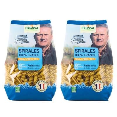 Priméal Spirales 1/2 complète, bio, Lot de 2x500g