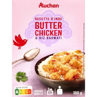 Auchan Butter chicken riz basmati, 350g