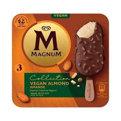 Magnum Bâtonnets amande vegan, 3 bâtonnets - 210g