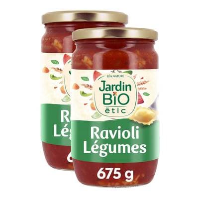 Jardin Bio Etic Ravioli aux légumes bio en bocal, Lot de 2x675g