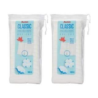 Auchan Cotons prédécoupé, Lot de 2x100g