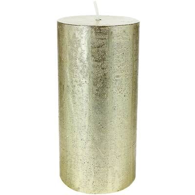 Ambiances Devineau Bougie cylindrique rustique colorée or blanc 70H150, 1 bougie
