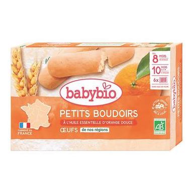 Babybio Petits Boudoirs à l'huile essentielle d'orange douce Bio Bébé Dès 8 mois, 120g