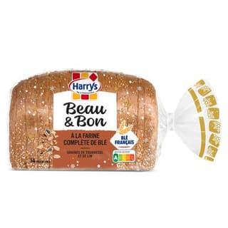 Harrys Pain de Mie Complet Tournesol et Lin Sans Additifs, Beau & Bon, 14 tranches - 320g