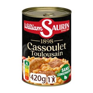 William Saurin 1898 Cassoulet Toulousain en conserve individuelle, 420g