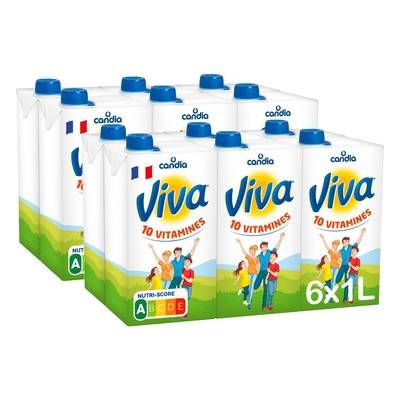 Candia Lait vitaminé 1.2%mg, Lot de 2 - 6x1L