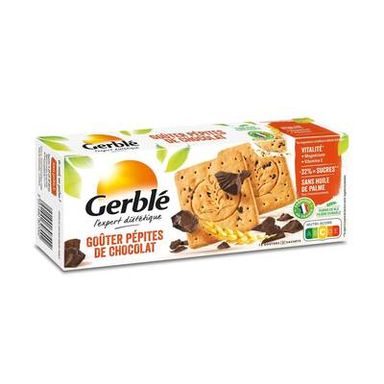 Gerblé Vitalité 12 Goûters pépites de chocolat -32% de sucres en moins, 250g