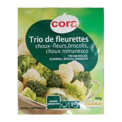 3257983529302 - Cora - Trio de fleurettes- Choux-fleurs, brocolis et choux romanesco