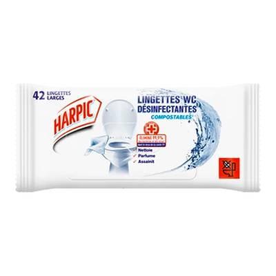 3665468501604 - Harpic - Lingettes Désinfectantes Larges Compostables
