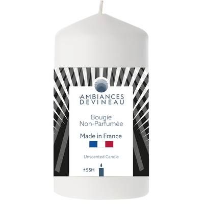 Ambiances Devineau Bougie cylindrique blanche, 55 h
