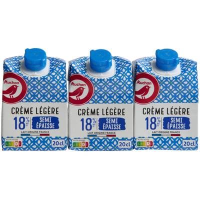 3596710483204 - Auchan - Crème légère semi-épaisse 18%mg UHT
