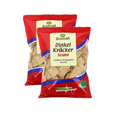 Alnatura Crackers d'épeautre sésame bio, Lot de 2x175g