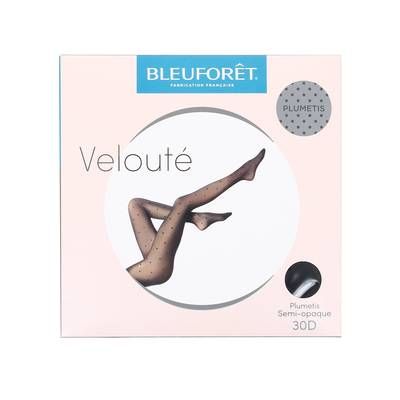 Bleuforêt Collant semi opaque Plumetis Noir 30D, Taille 3/4