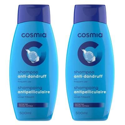 COSMIA Shampooing antipelliculaire cheveux normaux, Lot de 2x500ml