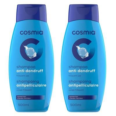 COSMIA Shampooing antipelliculaire cheveux normaux, Lot de 2x500ml