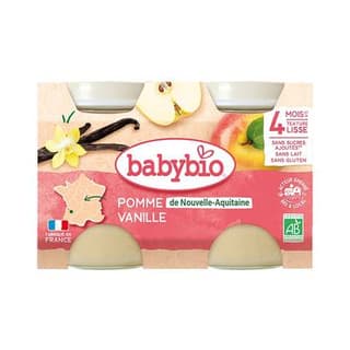 Babybio - Mes Fruits Pomme d'Aquitaine bio Pot Bébé dès 4 mois, 2x130g
