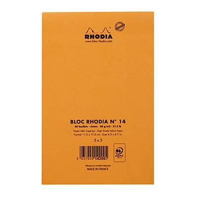 3037920142005 - Rhodia - Un bloc-notes 11 x 17 cm petits carreaux N°14