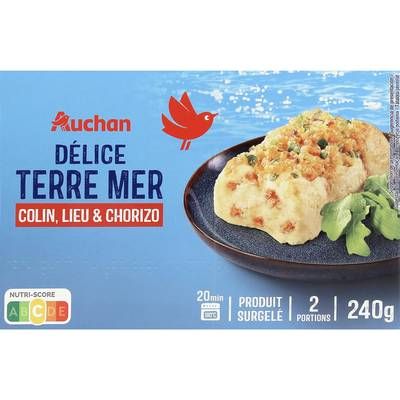 Auchan Délice terre mer poissons chorizo, 240g