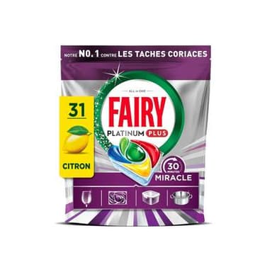 FAIRY Capsules lave-vaisselle Miracle Citron, 31 capsules
