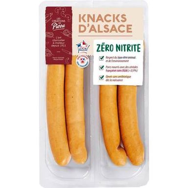 Pierre Schmidt Knack D'Alsace Zéro Nitrites, 4 saucisses - 260g