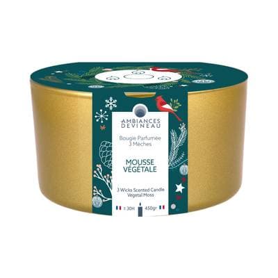 3482356576106 - Ambiances Devineau - Bougie parfumée 3 mèches 30h Mousse Végétale