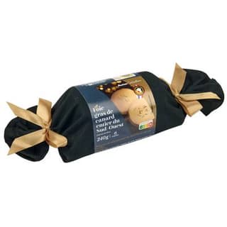 Auchan Collection Foie Gras Entier de Canard du Sud-Ouest Cuit au Torchon, 6 parts - 240g