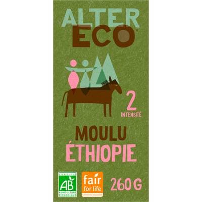 Alter Eco - Commerce Equitable Café moulu Arabica Bio d'Ethiopie, 260g