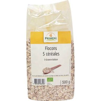 Priméal Flocons 5 céréales, bio, 500g